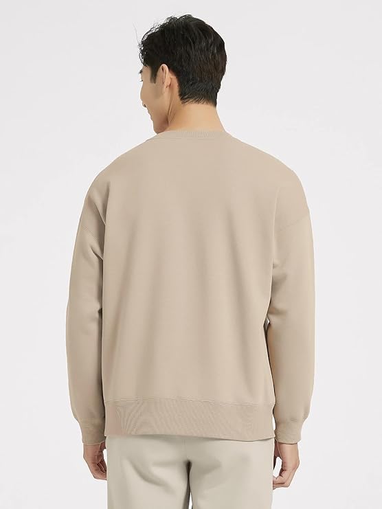 madfrog Men’s Solid Round Neck Cotton Fleece Sweatshirt | Comfort Fit, Long Sleeve, Soft & Warm Winter Pullover for Casual & Outdoor Wear