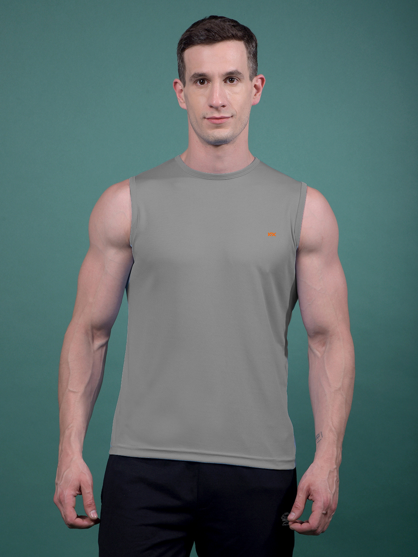 Kex Men Polyester Sleeveless Sports Tshirt