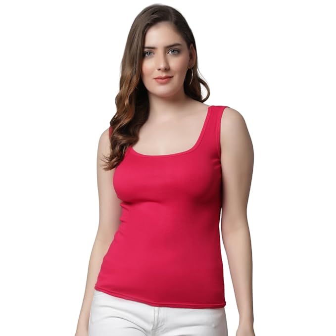 KEX Fashion Women's & Girls Slim Fit Cotton Racerback Tank Top | Soft & Breathable Fabric | Stylish Plain Sleeveless Tee for Casual, Active or Layered Wear | All-Day Comfort