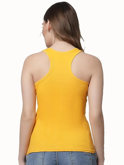 KEX Women’s & Girls Cotton Tank Top | Round Neck Sleeveless Innerwear or Layering Top | Soft, Breathable Stretchable Fabric | Casual, Gym Comfort