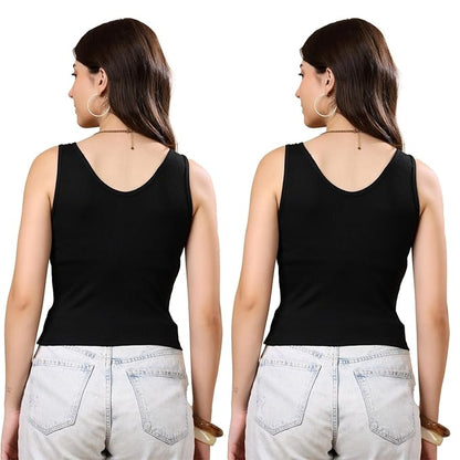 KEX Women’s & Girls Cotton Tank Top | V-Neck Sleeveless Innerwear or Layering Top | Soft, Breathable Stretchable Fabric | Casual, Gym Comfort |