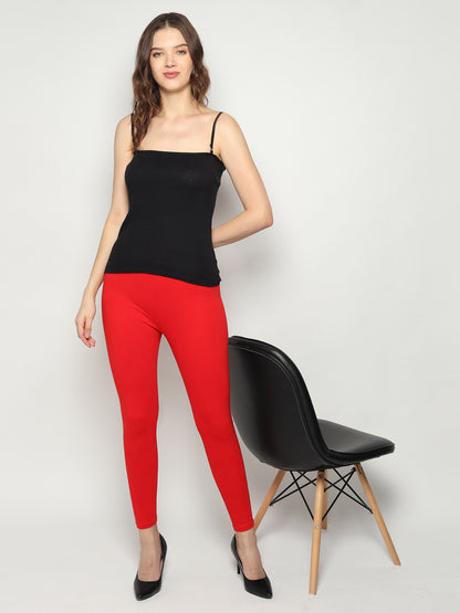 Kex Women Ankle Length Legging Red