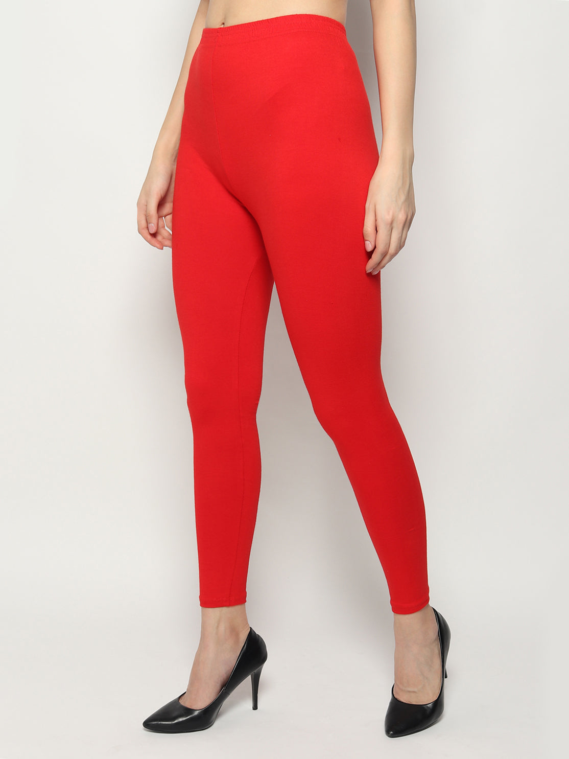 Kex Women Ankle Length Legging Red