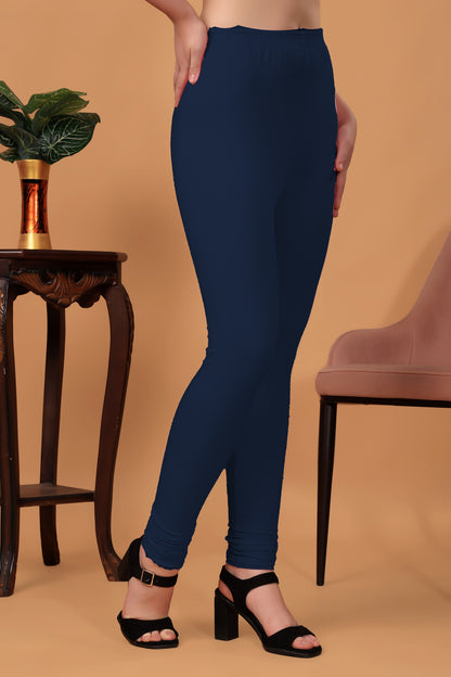 Kex Women Churidar Leggings Black & Navy Blue Pack of 2