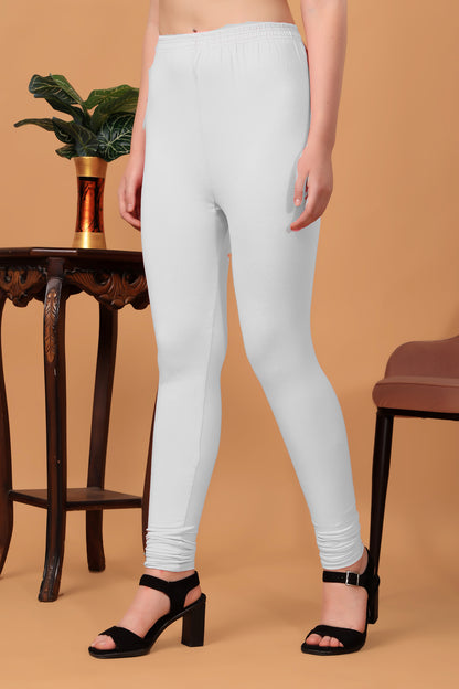 Kex Women Churidar Leggings White & Blue Pack of 2