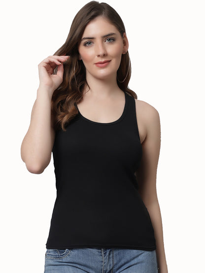 Kex Women Lock Neck Tank Top Black