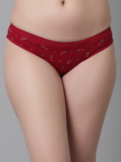 Kex Women Printed Panty Maroon