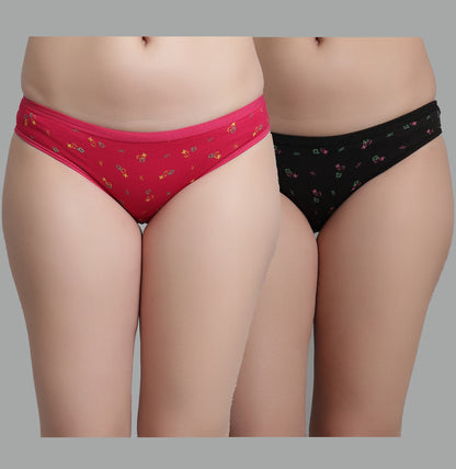 Kex Women Printed Pink & Black Pack of 2