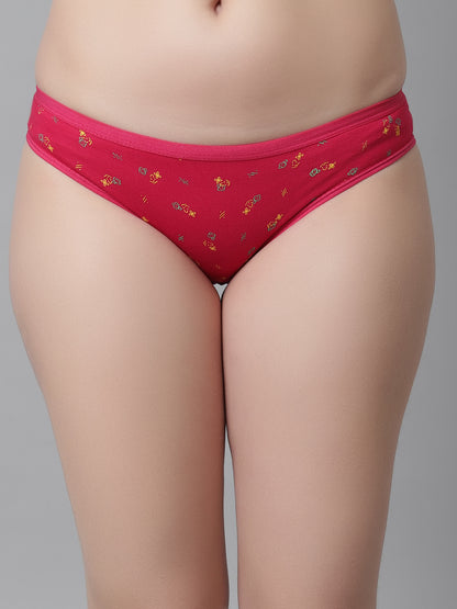 Kex Women Printed Panty Dark Pink