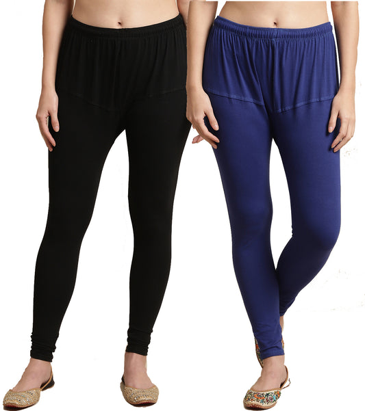 Kex Women Ruby Leggings Black & Blue Pack of 2