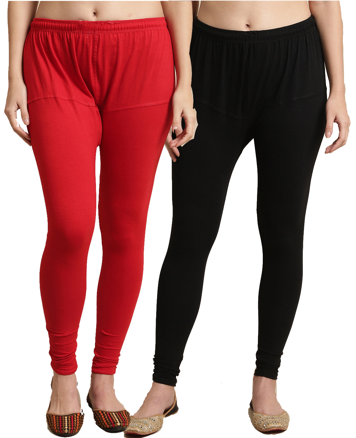 Kex Women Ruby Leggings Red & Black Pack of 2