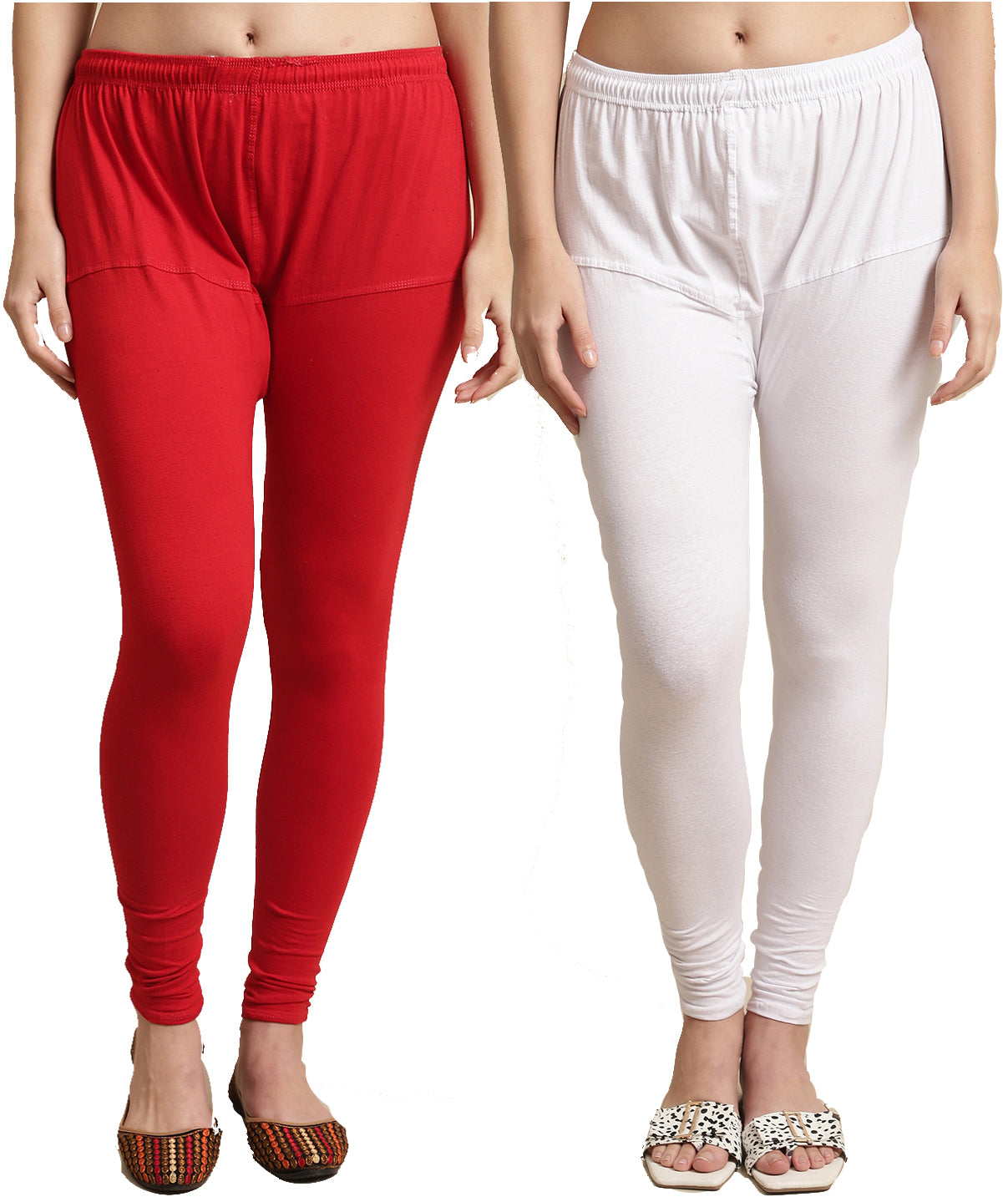 Kex Women Ruby Leggings Red & White Pack of 2