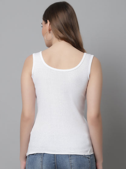 Kex Women Round Neck Tank Top White