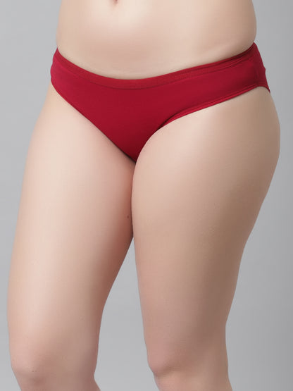 Kex Women Solid Panty Maroon & Red Pack of 2