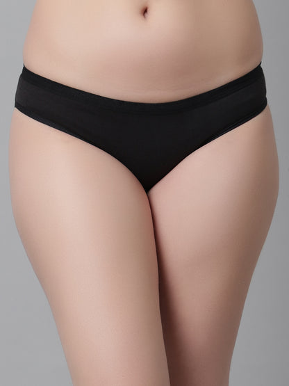 Kex Women Solid Panty Black & Turqoise Pack of 2