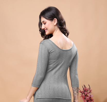 Kex Women Thermal Top Grey