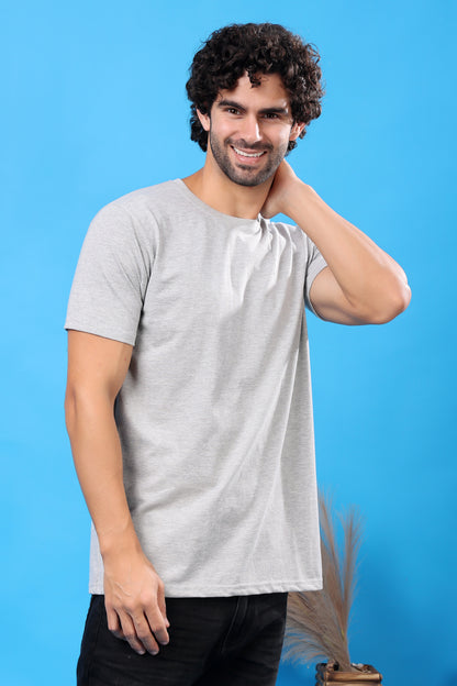 Kex Men Cotton Grey Solid Tshirt