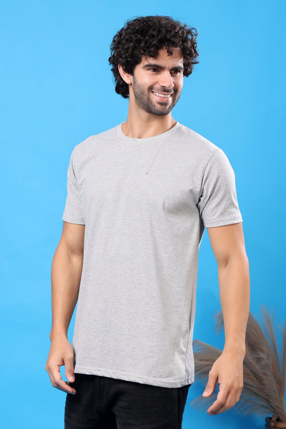 Kex Men Cotton Grey Solid Tshirt