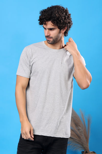 Kex Men Cotton Grey Solid Tshirt