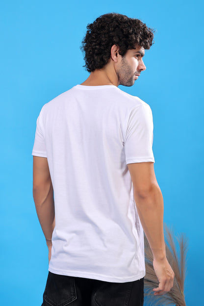 Kex Men Cotton White Solid Tshirt