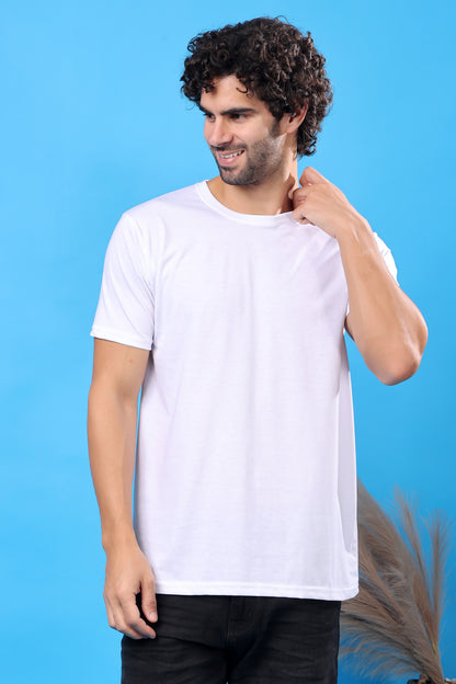 Kex Men Cotton White Solid Tshirt