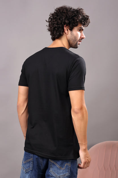 Kex Men Cotton Black Solid Tshirt