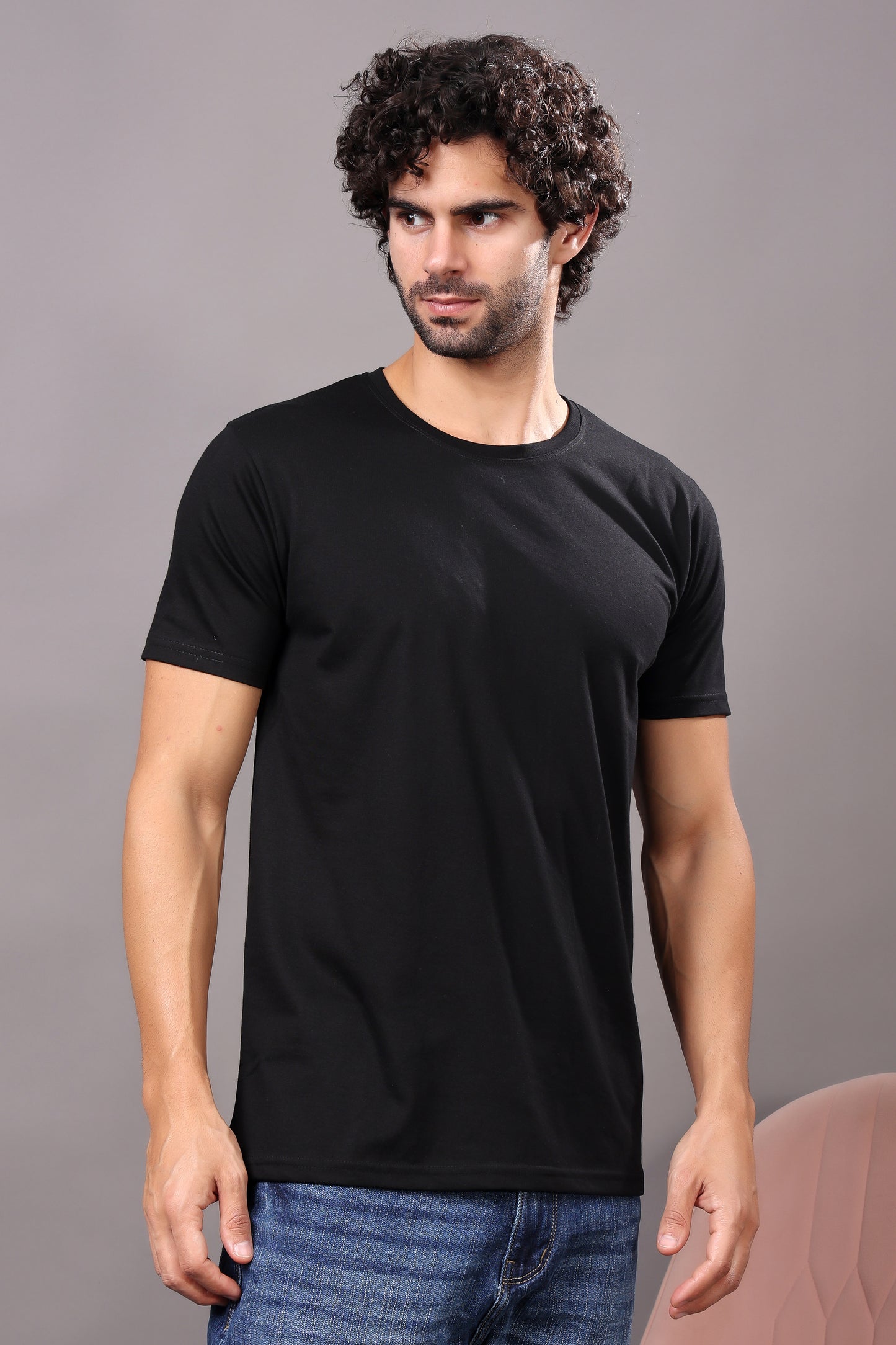 Kex Men Cotton Black Solid Tshirt