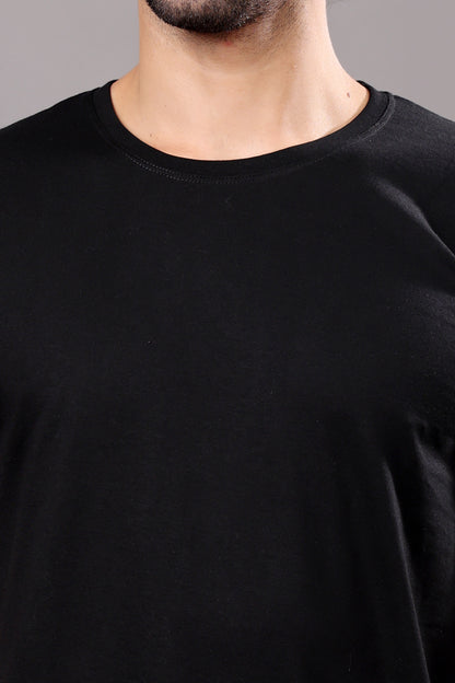 Kex Men Cotton Black Solid Tshirt